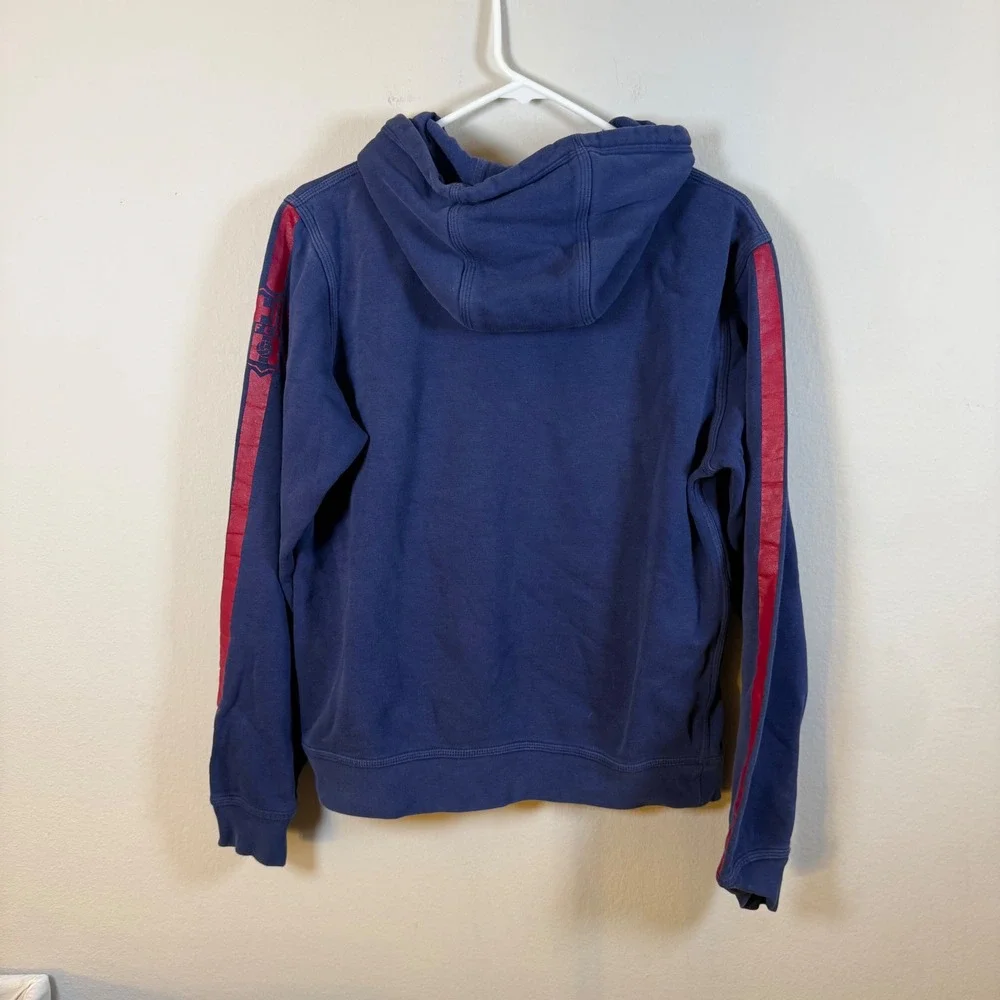 Nike FC Barcelona Soccer Hoodie Pullover Navy Red Swoosh Logo Men's Size‎ S